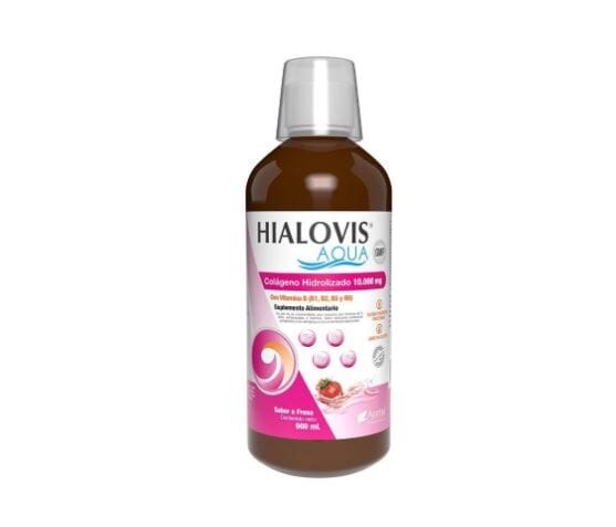 Hialovis Aqua Colágeno Hidrolizado 10.000 mg + Complejo B (4 Vit.) Sabor Frutilla Solución Oral 600 mL Arama - Opko Arama
